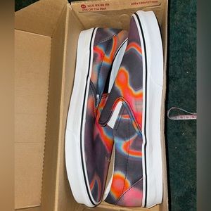 Brand new size 13 mens slip on vans multi colored